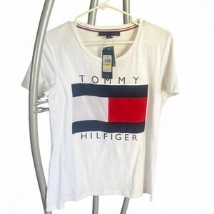 Vintage Tommy Hilfiger Woman's Classic Logo Cotton Tshirt SZ M NWT